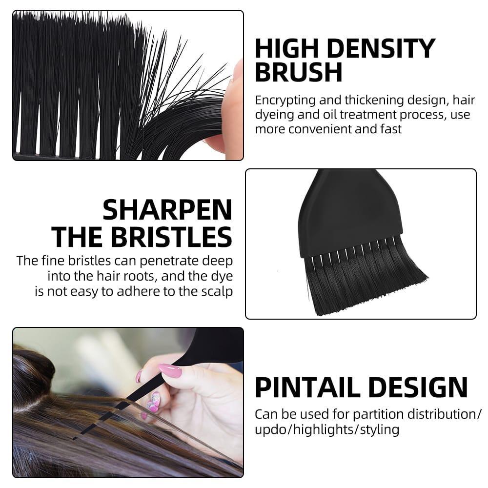 Premium Hair Coloring Brushes Set of 5 Black Plastic