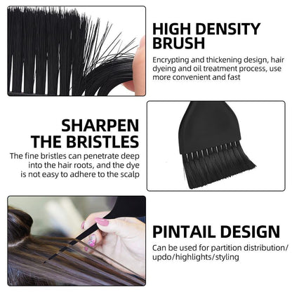 Premium Hair Coloring Brushes Set of 5 Black Plastic