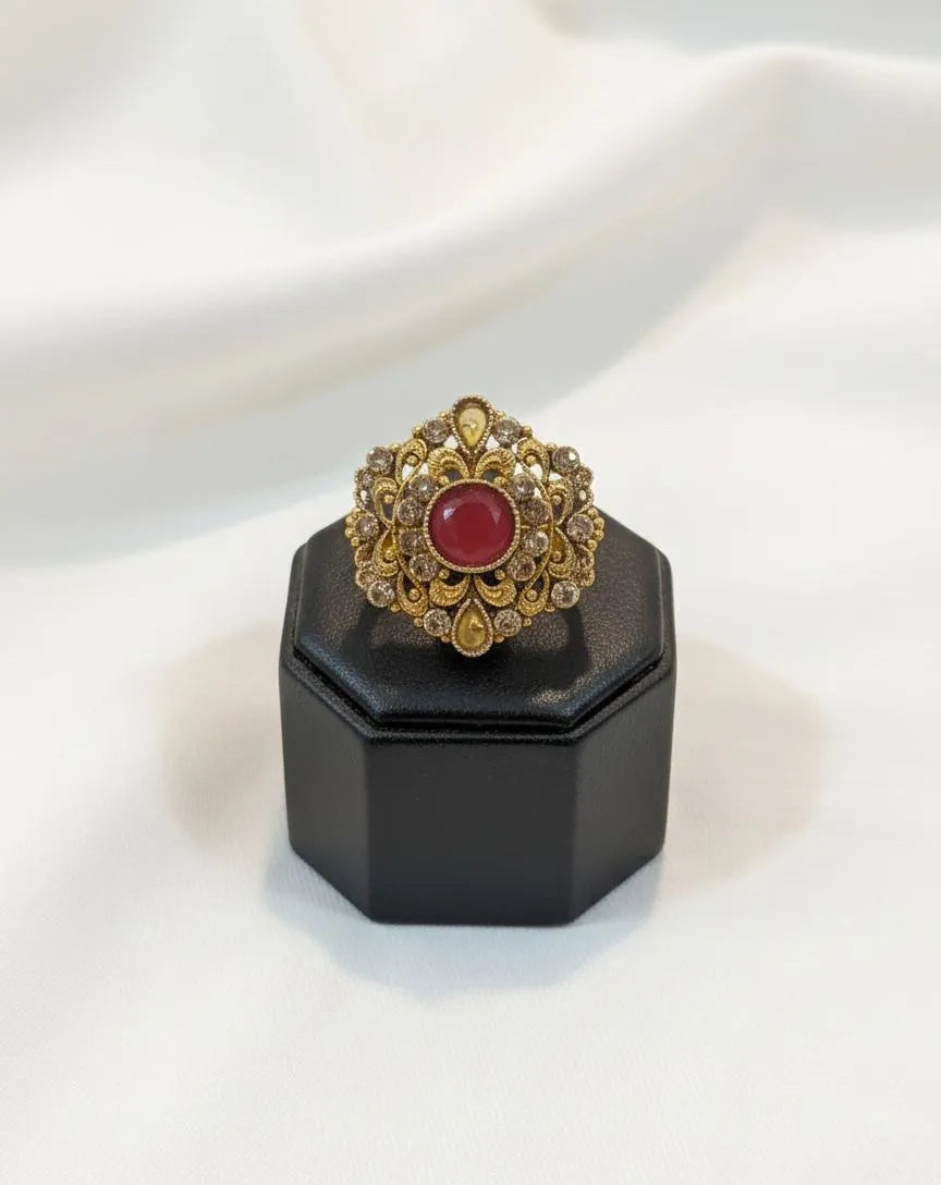Maroon Adjustable Ring for Women Wedding & Party Wear
