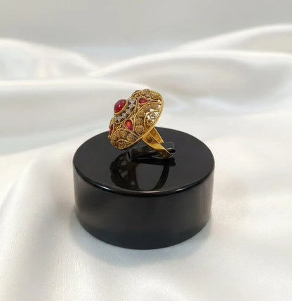 Maroon Adjustable Ring for Women Wedding & Party Wear