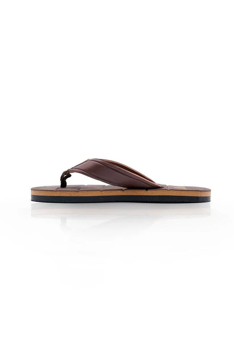 Men Brown Textured Flip Flops Lightweight Casual Sandals