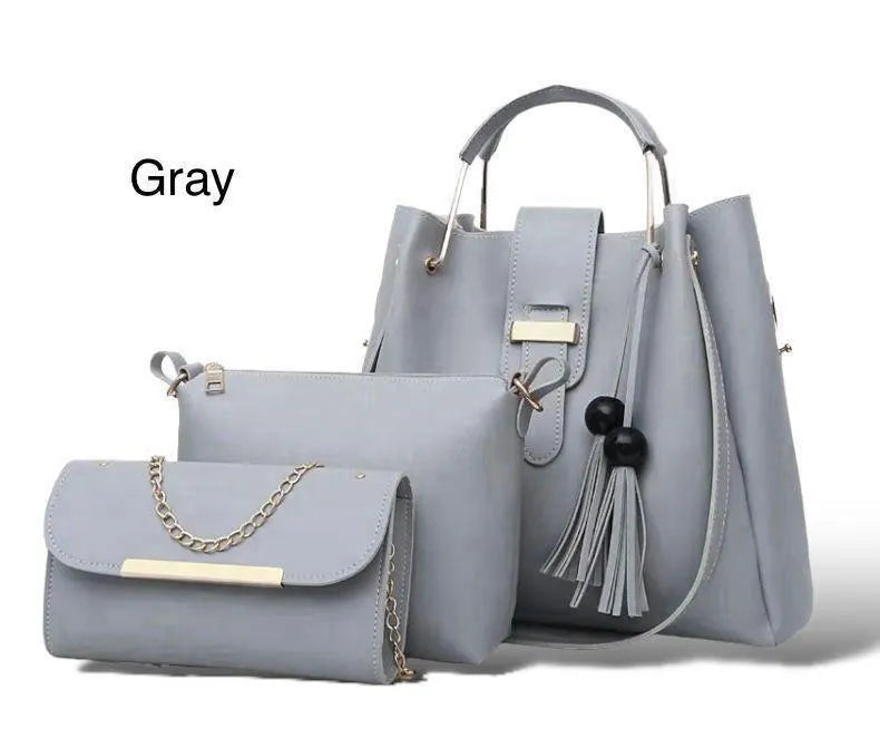 Blue Rexine Handbag Set for Girls