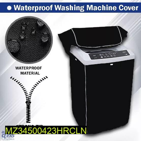Waterproof Washing Machine Cover Black Strong Zip