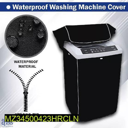 Waterproof Washing Machine Cover Black Strong Zip