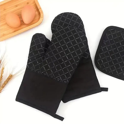 2 Pcs Cotton Quilted Oven Mitts 2
