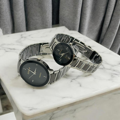Couple Analog Watches Steel 36mm Set