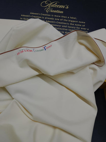 Junaid Jamshed Wash & Wear Suit Cream Plain