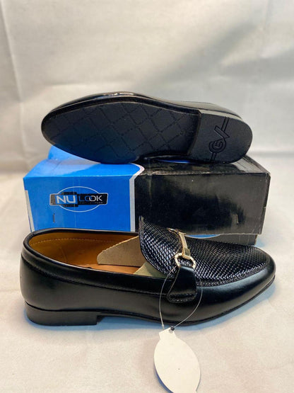 Men's Black Crocodile Texture Fancy Loafers