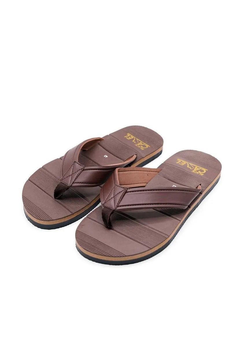 Men Brown Textured Flip Flops Lightweight Casual Sandals