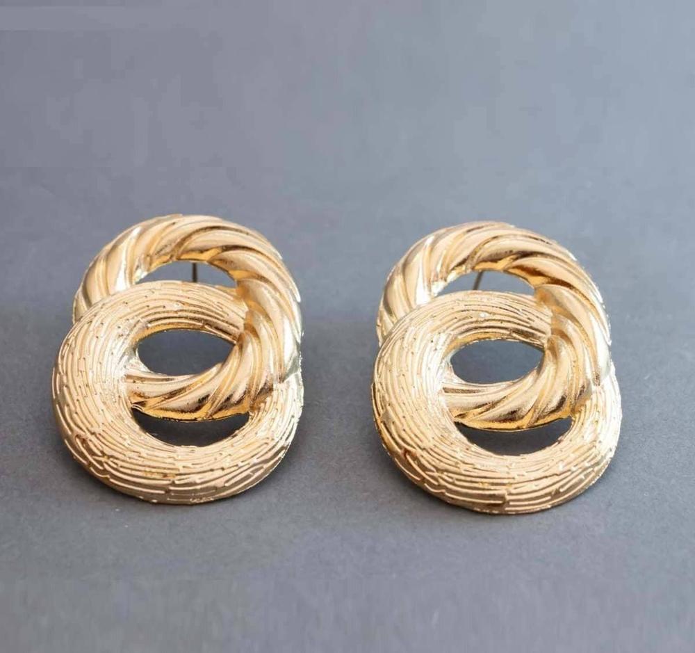 Gold Plated Ring Stud Earrings for Women