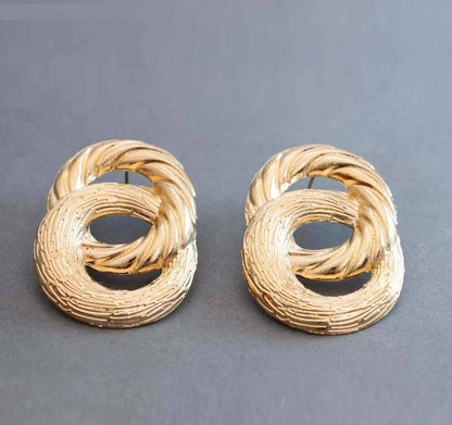 Gold Plated Ring Stud Earrings for Women