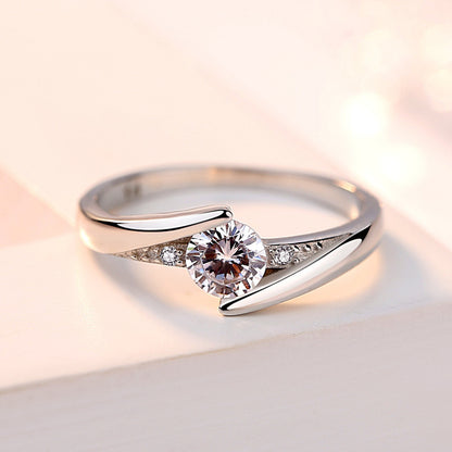 Sterling Silver Korean Diamond Wedding Ring