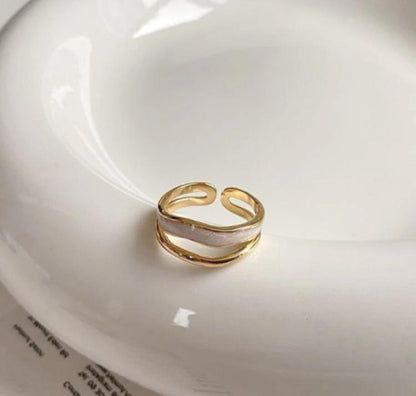 Golden Adjustable Ring for Women, Durable Alloy, Elegant Design