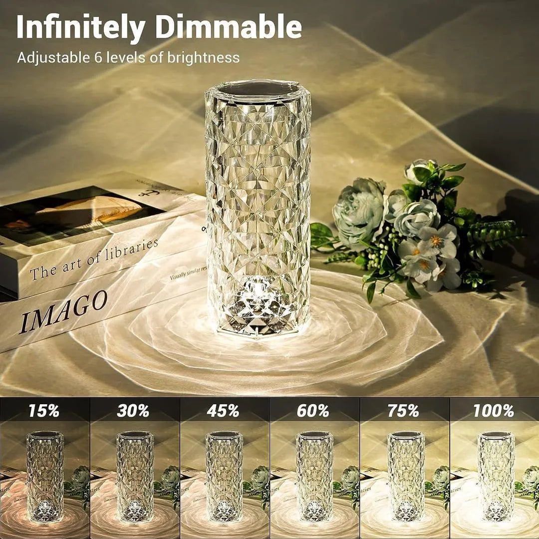 Rechargeable Diamond Table Lamp Gold Multi Color