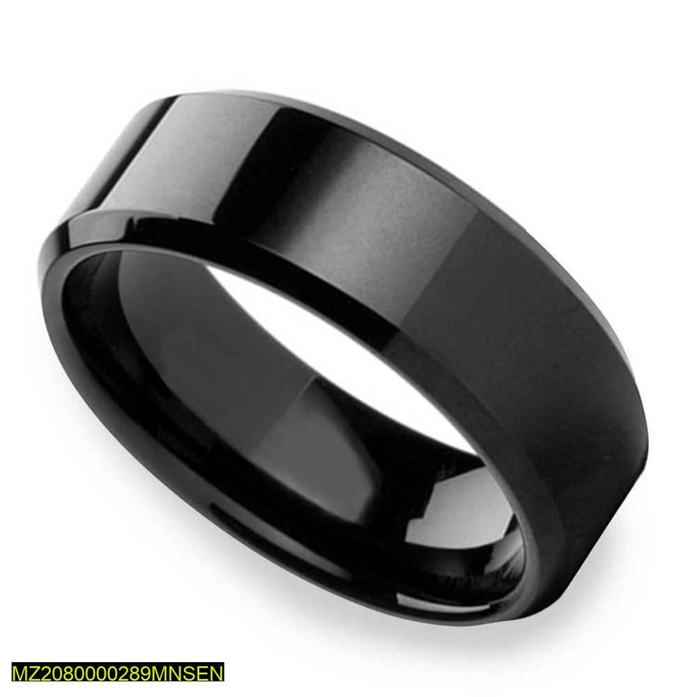 Men Titanium Black Heavy Duty Ring Modern Partywear