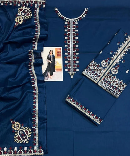 Blue Lawn Patch Work 3Pcs Set for Women