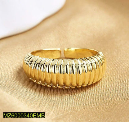 Adjustable Golden Plated Snail Layered Ring for Daily Wear