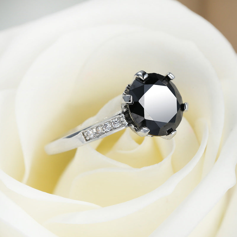 Black Zircon Vintage Ring for Women