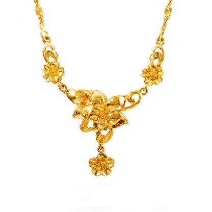 Gold Flower Necklace for Women Wedding Collarbone Chain