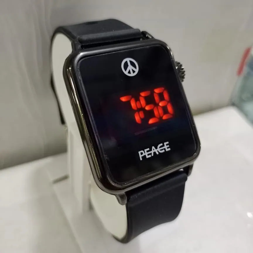 Modern Bluetooth Smartwatch with LED Display & Silicone Strap