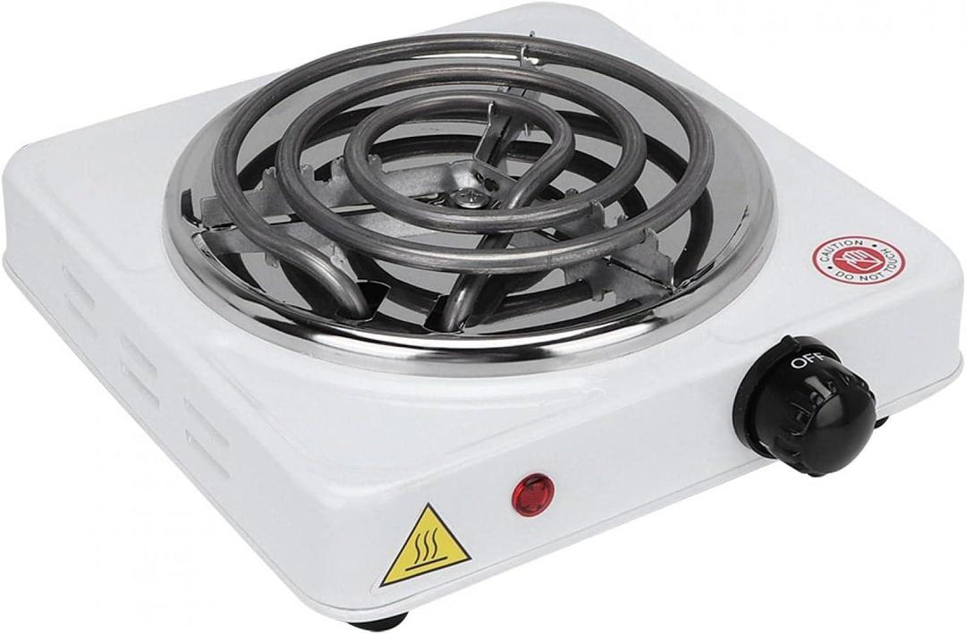 Portable Electric Stove Stainless Steel White Compact