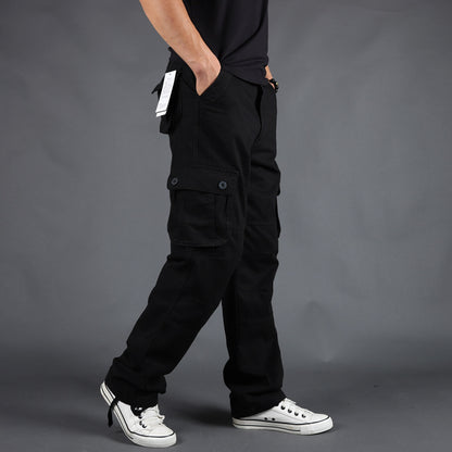 Men Loose Cargo Pants Multi-Pocket Winter Plus Size