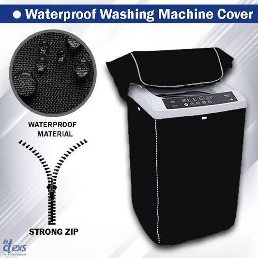 Waterproof Washing Machine Cover Black Strong Zip