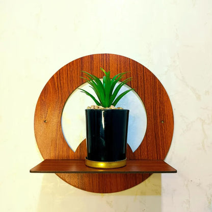 Modern Wooden Wall Shelves Set of 4 Brown 8x8