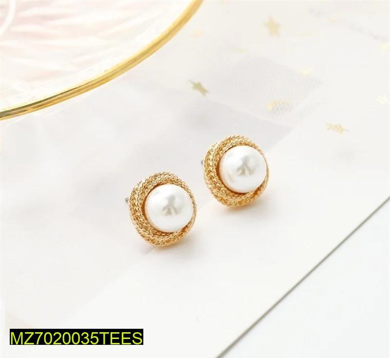 Elegant Gold Plated Pearl Studs for Women