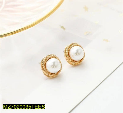Elegant Gold Plated Pearl Studs for Women
