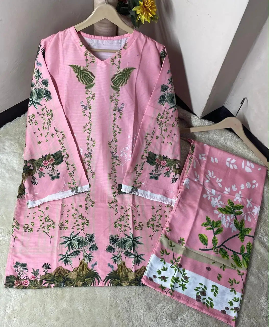 Women's Digital Printed Doria Lawn Cord Set 2PC | Soft Doria Lawn Summer Dress | Casual Printed Co-Ord Set | Stylish Ladies Outfit | Ready to Wear