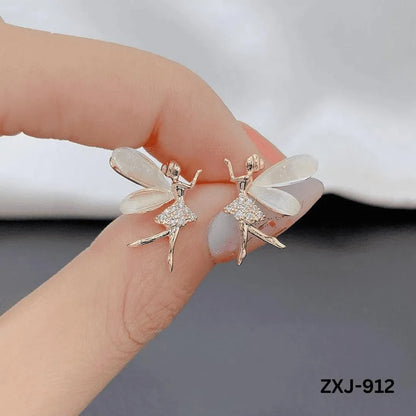 Butterfly Earrings Silver Golden Lightweight Pakistani Women