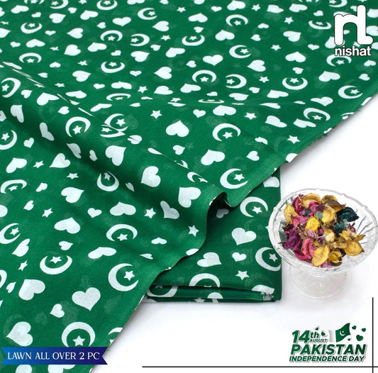 2 Pcs Women's Unstitched Digital Print Suit