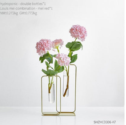 Golden Glass Vase for Home Decor Modern Minimalist