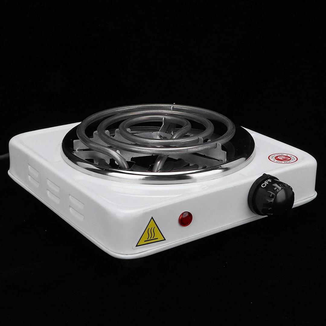 Portable Electric Stove Stainless Steel White Compact
