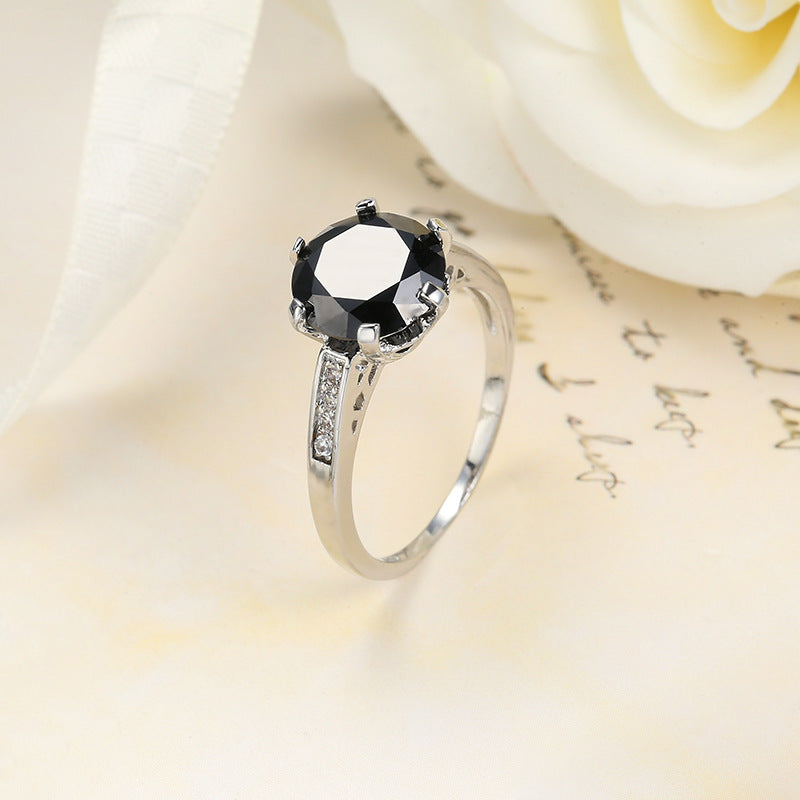 Black Zircon Vintage Ring for Women