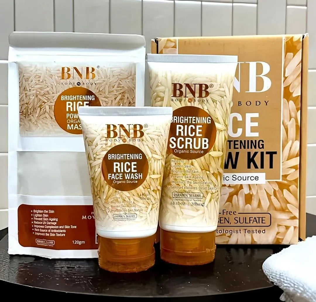 Rice Extract Bright & Glow Facial Kit for All Skin Types