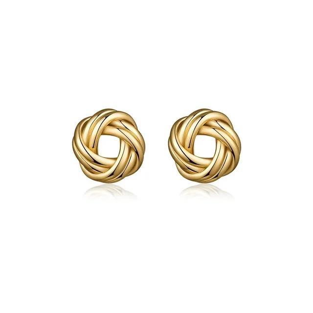 Golden Geometric Stud Earrings for Women
