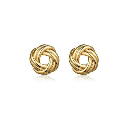 Golden Geometric Stud Earrings for Women