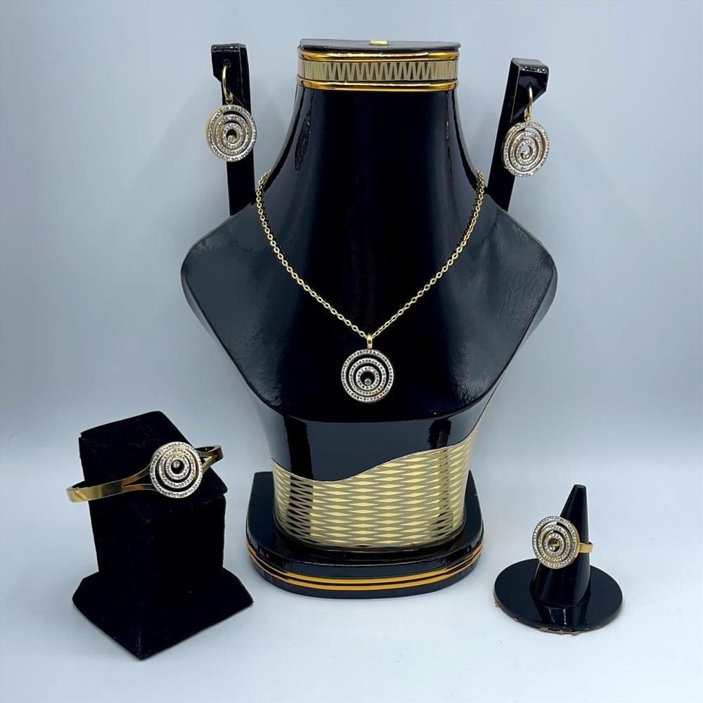Golden Plated Spiral Necklace Set for Women