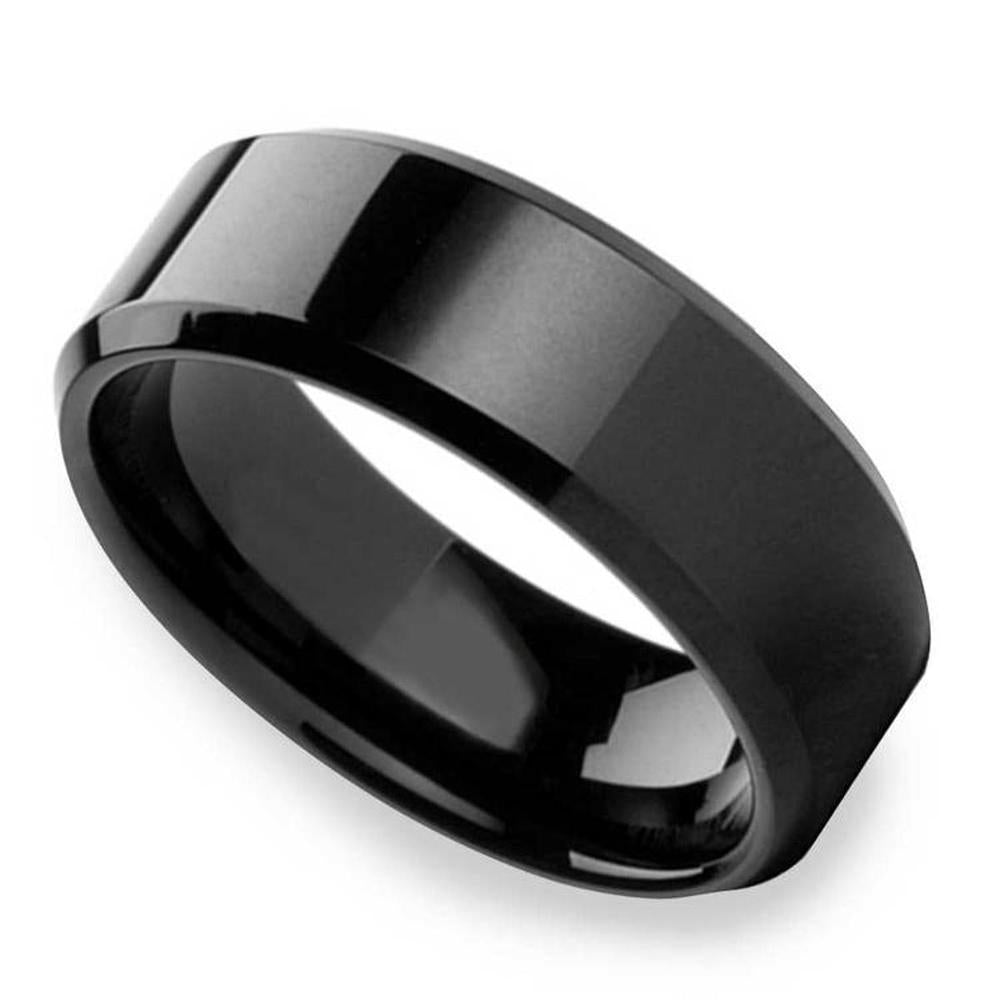 Men Titanium Black Heavy Duty Ring Modern Partywear