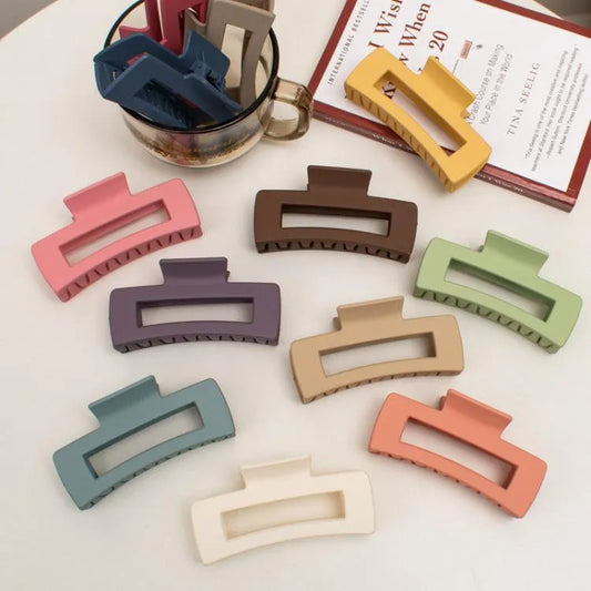 Multicolor ABS Hair Clips 6 Pack Matte Finish