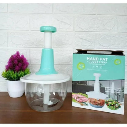 Manual Food Chopper Push ABS Plastic Transparent Bowl