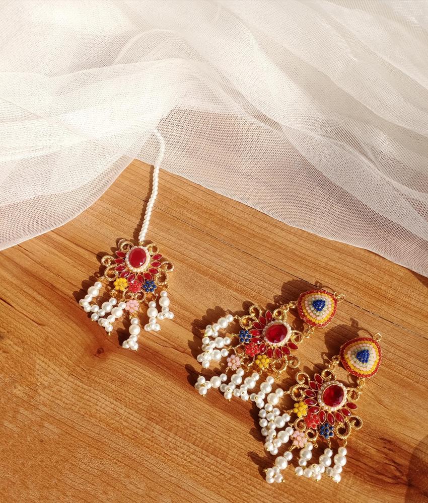Gold Plated Earrings Set for Pakistani Brides & Festivals