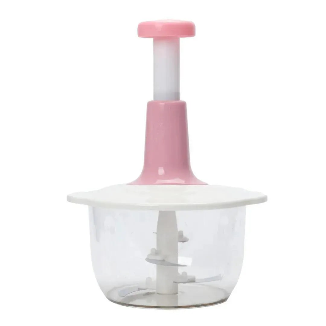 Manual Food Chopper Push ABS Plastic Transparent Bowl