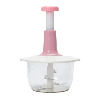 Manual Food Chopper Push ABS Plastic Transparent Bowl