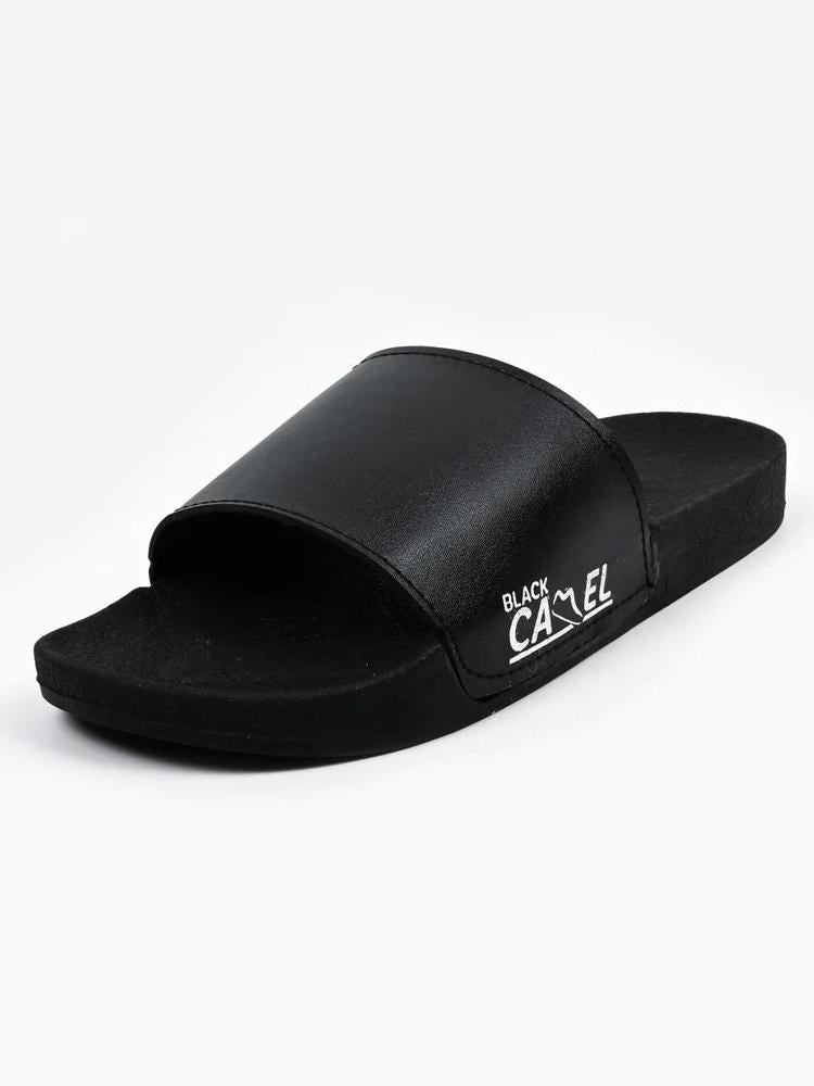 Black Camel Slippers PU Leather Comfortable Home Wear
