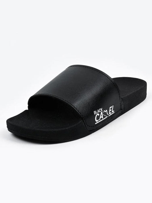 Black Camel Slippers PU Leather Comfortable Home Wear
