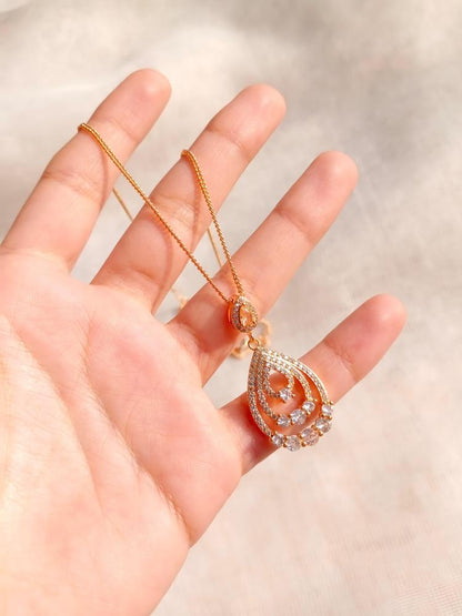 *Product Name*: Gold Plated Zircone Pendant Set for Pakistani Women