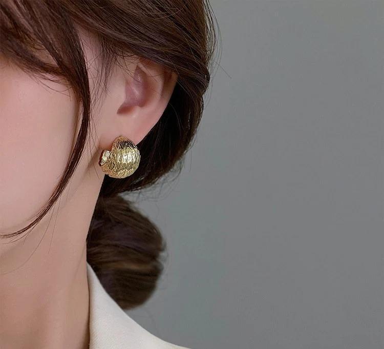 Gold Plated C Shaped Studs for Women
